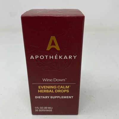 Apothekary Wine Down Evening Calm Herbal Drops, 1 fl oz