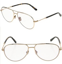 TOM FORD TF5829B 028 Gold Brown Blue Light Block Optical Eyeglass 5829 FT5829