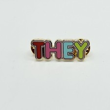 They Pronoun Rainbow Proud Pride LGBT Enamel Pin