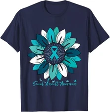 Sunflower Sexual Assault Awareness Month Ribbon Unisex T-Shirt