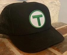 Cap/Hat (Black w Mesh)-Massachusetts Bay Trans Auth. BOSTON TRANSIT (MBTA)#22215