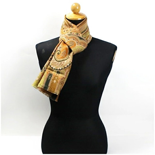 ETRO Silk Rectangular Stole Light Brown Women's Women on - Picture 2 of 6