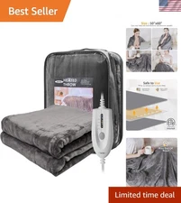 Reversible Heated Throw Blanket 50" x 60" - Lightweight and Skin Friendly