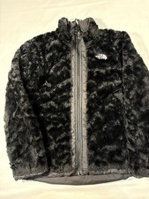 THE NORTH FACE Black W/ Logo Girls Size Medium M 10/12 REVERSIBLE Jacket Coat