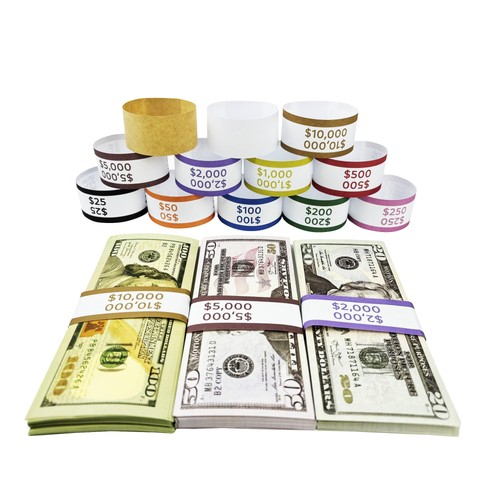 Homrelaxy 600pcs Money Bands for Cash - Self-Adhesive 600PCS, Assorted  - Picture 4 of 6