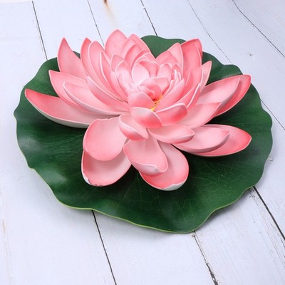 1pc künstliche schwimmende Wasserlilie Simulation Blumenteich 28 cm rosa
