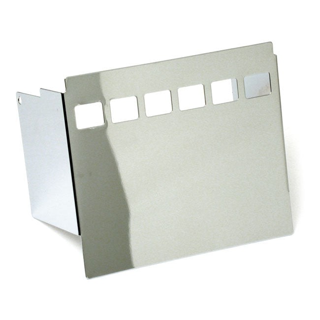 MCS Battery Side Cover Smooth With 6-Hole Window Chrome For 73-85