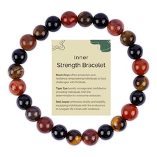 Inner Strength Crystal Bracelet, Handmade Beaded Bracelet, Healing Stones Gift