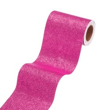 4" x 118" Rose Glitter Wallpaper Border, Peel and Stick Sparkle Paper Border