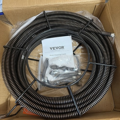 #ad VEVOR Drain Cable Sewer Cable 100Ft 1 2In Drain Cleaning Cable Auger Snake Pipe $89.99