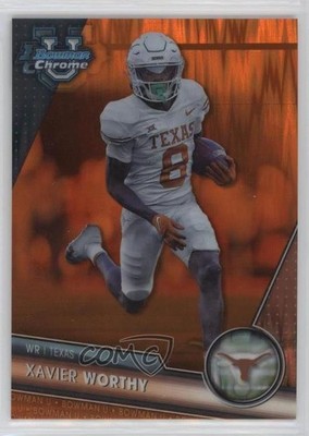 2023 Bowman U Chrome Orange Surge Refractor 6/25 Xavier Worthy #155 bp8
