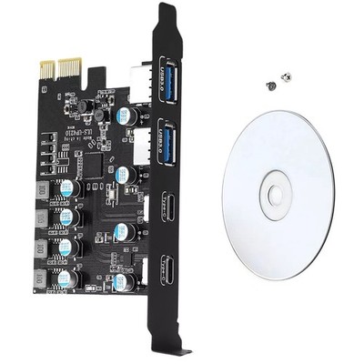 4 Port PCI-E Card 2*USB-A 2*USB-C PCI Express Extension Card USB3.0 5Gbps