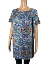 Alexander McQueen MCQ Pure Silk Women’s Sheath Mini Dress Short Sleeves Size M