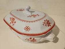 Spode Gloucester Porcelain Large Covered Serving Bowl Dish 1960 Oval