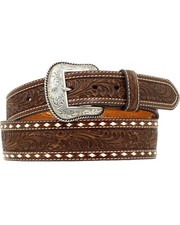 Nocona Belt Co. Men's Tapered Floral Tooled Western Belt - N2497802