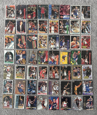 90s NBA Lot 56 Cards Pippen Shaq Garnett Barkley Bird Ewing HOF