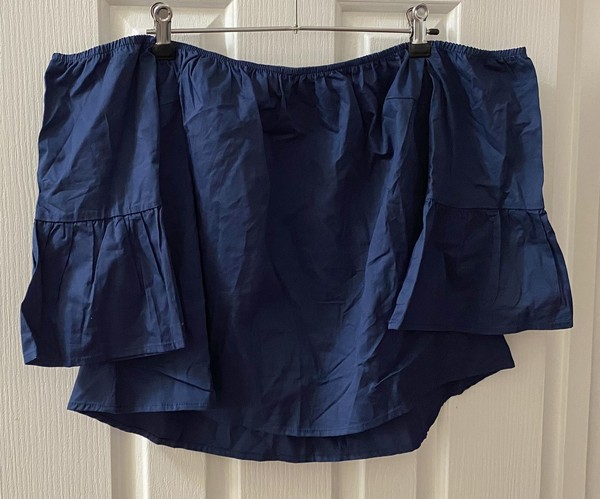PENNY LANE Ladies Navy Blue Off-The-Shoulder Top Size 12