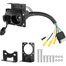 4 Way Flat to 7 Way Blade Trailer Wiring Harness Adapter Kit, Vehicle-Side 7 Way