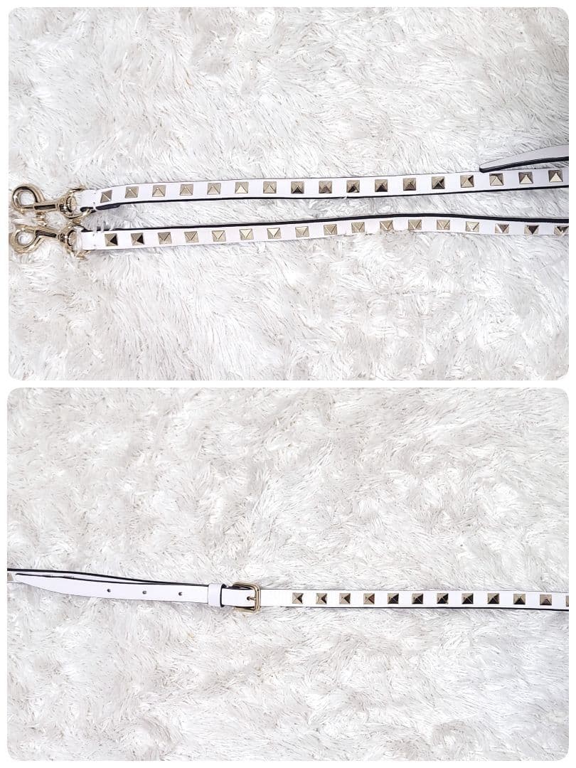 Valentino Garavani VLTN Logo Rockstud White Crossbody Bag, Leather, Pre-Owned J thumbnail 11