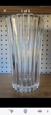 Cristal D'Arques ATHENA Cut Lead Crystal Vase Vertical Ribbed Vtg France 9 5/8"