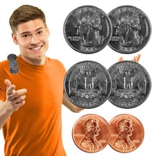 3pk Double Sided Coins  Includes 2 Double Sided Quarters and 1 Double Headed...