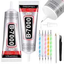 Versatile B7000 Adhesive: 220ml Rhinestone Glue with Precision Application Tools