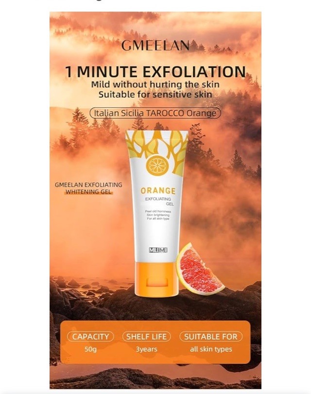 Orange Exfoliating Gel Scrub Face Body Skin Orange Peeling Gel Deep Moisturizing