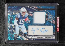 2019 Spectra Aspiring Neon Blue Prizm 11/99 Parris Campbell Patch Auto 0b2