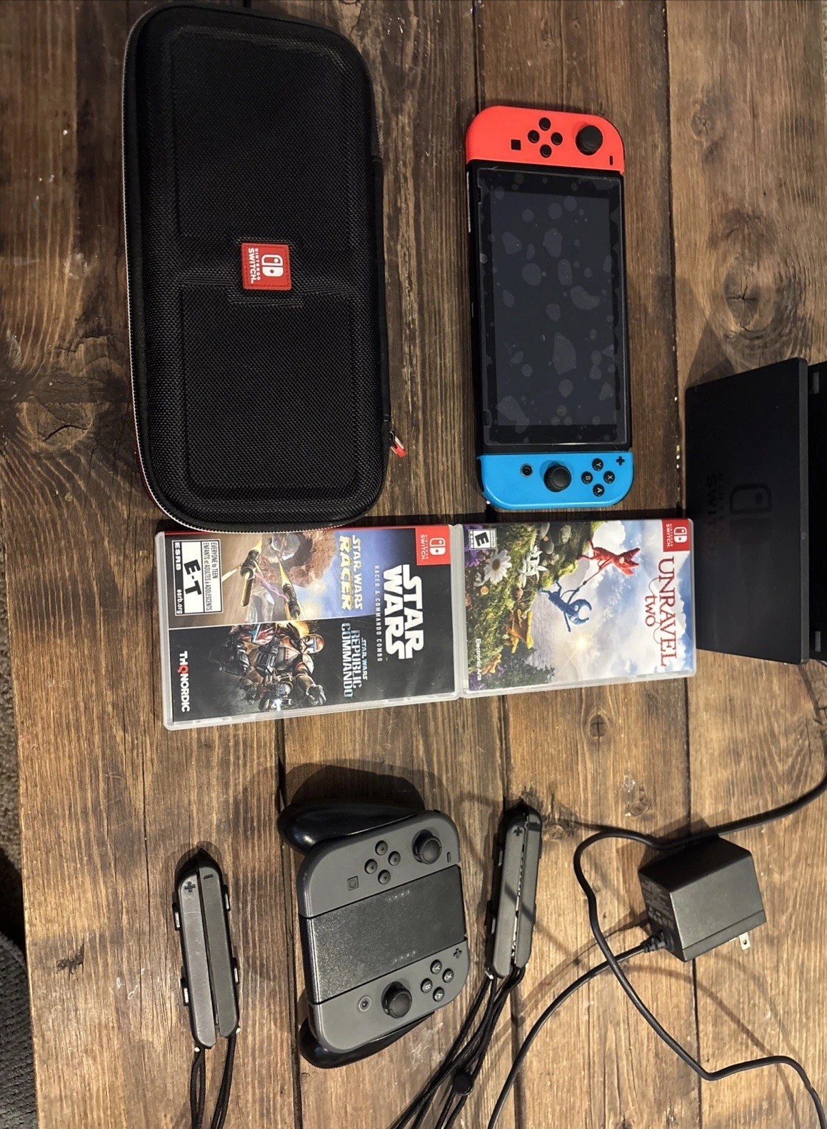 Nintendo Switch with Neon Blue and Neon Red Joy-Con (HAC-001-01) Games+ Joy Cons