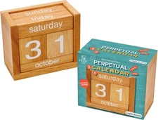 BSIRI Desk Calendar Decor Perpetual Gifts Dad Gifts Mom Office Block Kitchen Hom
