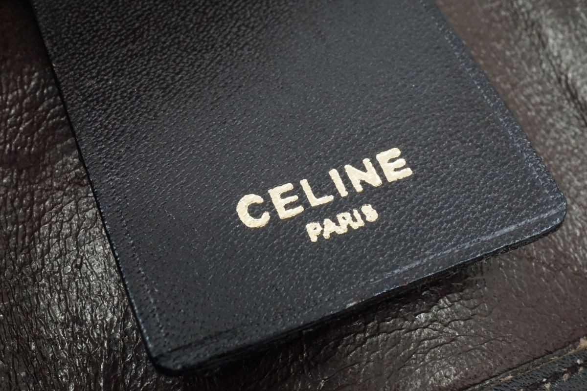 CELINE Vintage Macadam 4 ring Key Case Triomphe Unisex