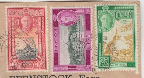 CEYLON 1946/47 covers COLOMBO-COPENHAGEN & NEW CONSTITUTION set on reg cover - Picture 7 of 9