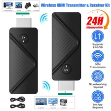 Wireless HDMI Transmitter & Receiver Kit TV Stick Dongle for PC Camera Laptop