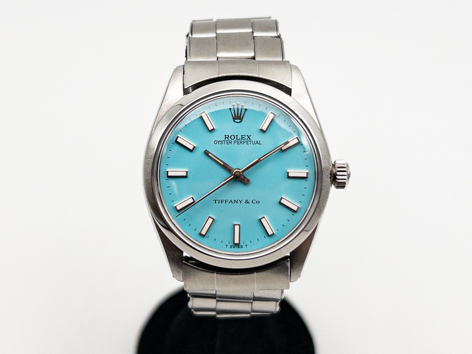 $12,000 34mm ROLEX Oyster Perpetual BLUE Tiffany & Co Mens Ladies Watch SERVICED