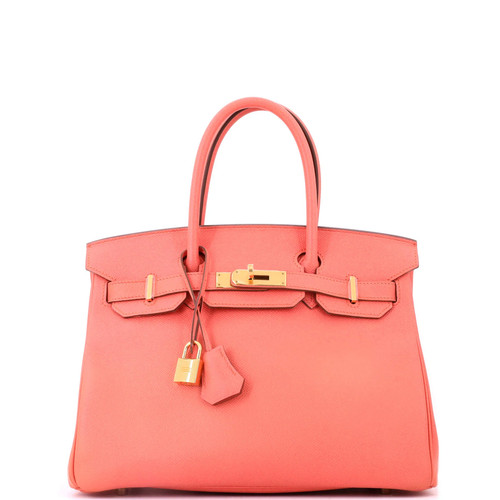 Hermes Birkin Handbag Crevette Epsom with Gold Hardware 30