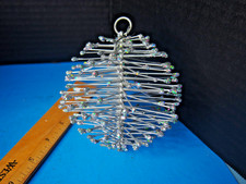 Pine Cone Style Ornament Metallic Glittery Silver Tone Christmas Ornament