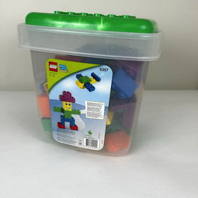 Vintage Lego Quatro 5357 Building Block Set Storage Tub & Lid 75 Pieces Ages 1-3