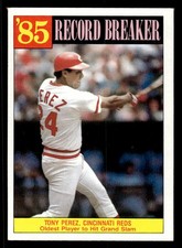 1986 Topps #205 Tony Perez Card Cincinnati Reds