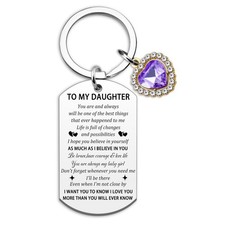 To My Daughter Keychain Daughter Gifts from Mom Dad Inspirational Birthday Gifts