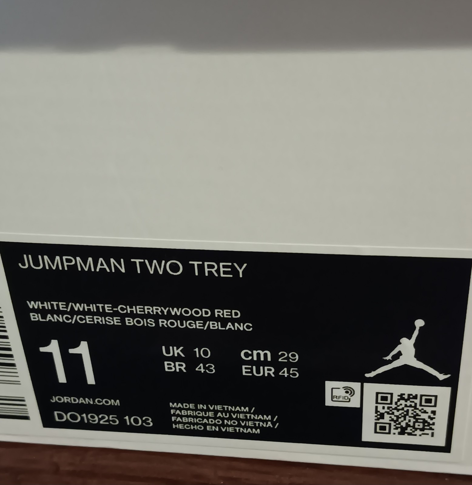 Nike Air Jordan Jumpman Two Trey Men's Sneakers White/Red, Size 11