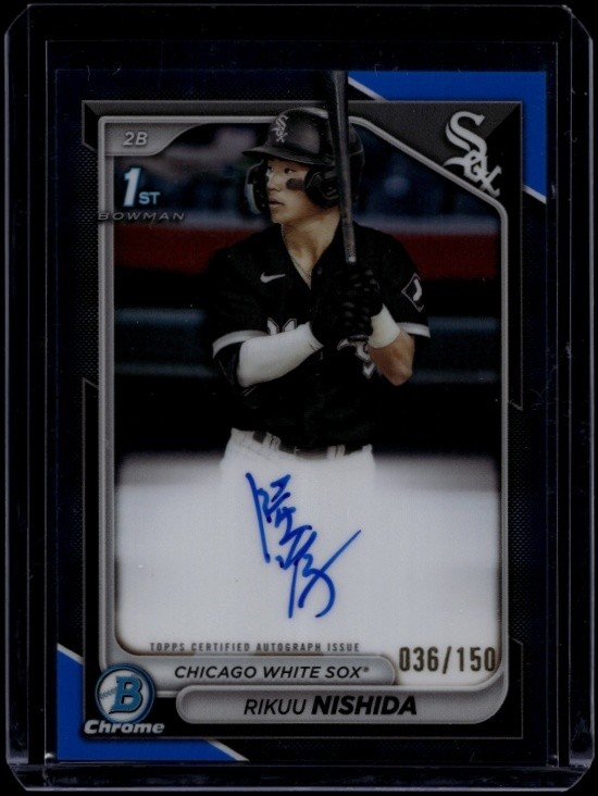 2024 Bowman Chrome Baseball Rikuu Nishida #CPA-RN Auto Blue Refractor /150
