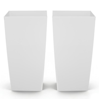 VEVOR Tall Planters Large Modern Outdoor Indoor Flower Pots 30'' Set of 2 White