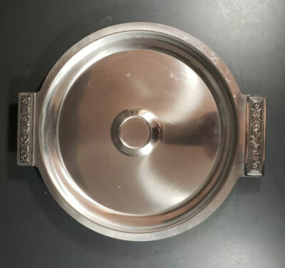 #ad Vintage MCM International Decorator Stainless Round Tray 18 8 ; 13.75” Across $11.99