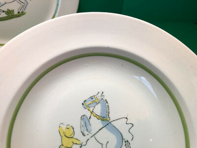 Scandinavian OLD Upsala Ekeby GEFLE Sweden 3PC Children Plate Set