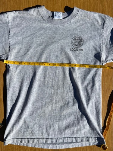 Vintage Local 495 Union shirt LARGE Bayside Ironworkers 3rd Annual Picnic Gray - Picture 6 of 7