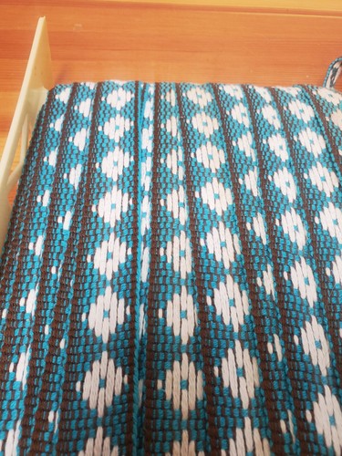 VTG. Jacquard cotton Ribbon Trim #5( 1") Turquois, Blk, Wt. 3 yards Roblee H.S - Picture 3 of 4
