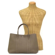 HERMES Garden Party 36 PM Tote Bag Negonada Leather 2007 Etoupe (Greige)