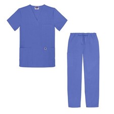 Sivvan Unisex Classic Scrub Set V-Neck Top/Drawstring Pants