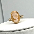 Bague ancienne camée coquillage en or 9 carats - Taille O 1/2