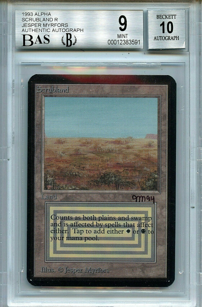 MTG Alpha Scrubland Dual BGS 9.0 (9) Mint BAS 10 signed